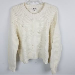 Madewell Cream Cable Knit Sweater XL NWT